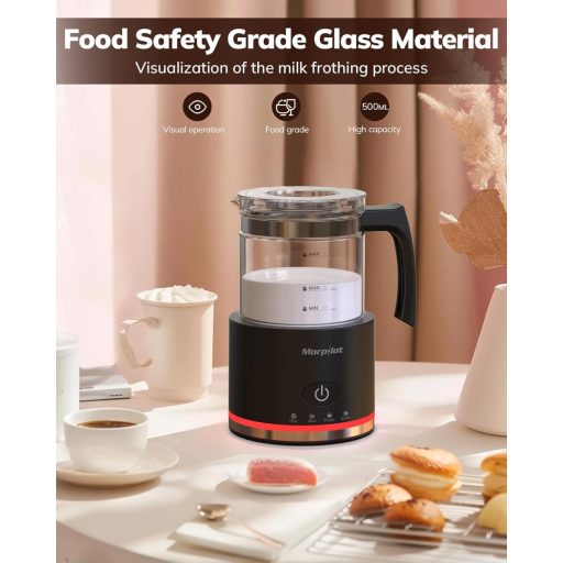 Morpilot elektromos tejhabosító 130-500ml 600W 4az1-ben forró hideg tejhez