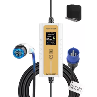   RamTouch 3,7 kW elektromos autó töltő Type 2 CEE 6,5m kábellel