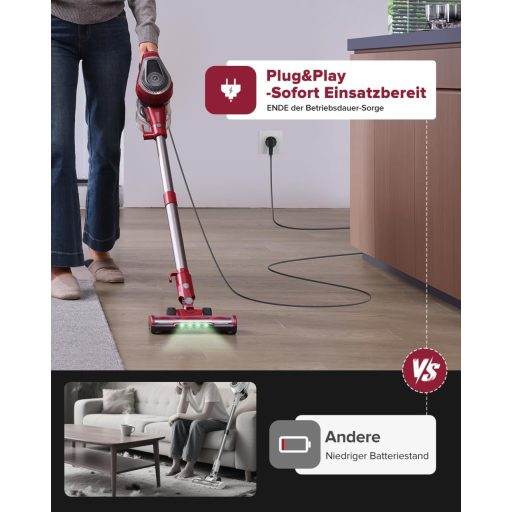 Vexilar C8 600W Kézi Porszívó Vezetékkel, 7m Kábel, Szőrmentesítő Kefe, 1.5L Tartály