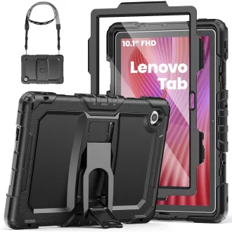   SEYMAC Lenovo Tab 10.1 2025 ütésálló tok képernyővédővel és állvánnyal