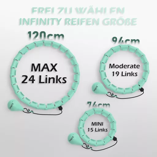 Inteligentná obruč JLoibao pre dospelých, 24-dielna fitness obruč 77-132 cm so závažím
