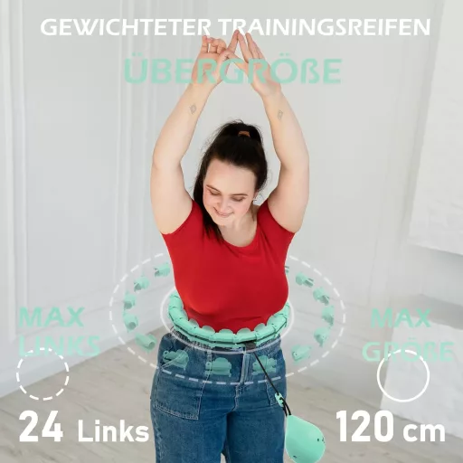 Inteligentná obruč JLoibao pre dospelých, 24-dielna fitness obruč 77-132 cm so závažím