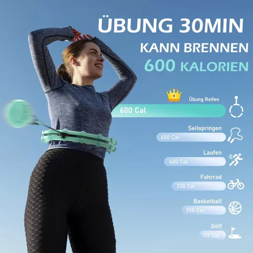 JLoibao Okos Hula Karika Felnőtteknek, 24 Szintű Fitness Karika 77-132 cm, Súlyozott Labdával