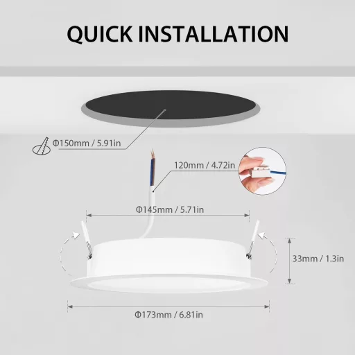 LVWIT LED Beépíthető Spotlámpa 18W 4000K Semleges Fehér 6db Szett