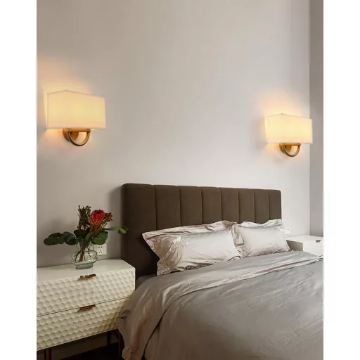 Yosoan Lampă de perete modernă cu abajur textil și dulie E27