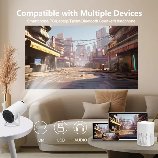 LQWELL HY300 PRO 4K Mini Projektor WiFi 6 Android 11 Hordozható Otthoni Kültéri