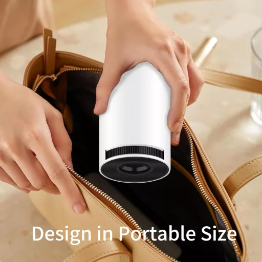 Prenosný mini projektor LQWELL HY300 PRO 4K s WiFi 6 a Android 11 na domáce aj vonkajšie použitie