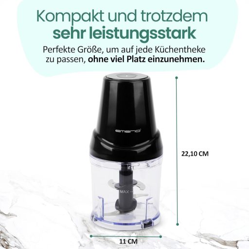 EMERIO Elektromos Aprító 400W Rozsdamentes Acél Pengékkel Húshoz Zöldséghez