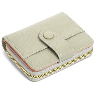   Adiwo szürke női bőr pénztárca több rekesszel, kártyatartó és érmefelé