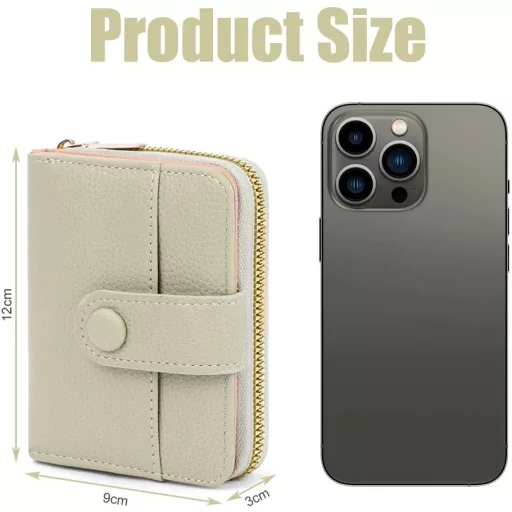 Adiwo szürke női bőr pénztárca több rekesszel, kártyatartó és érmefelé