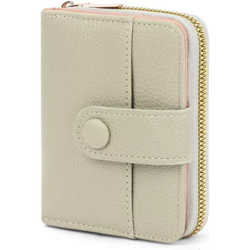 Adiwo szürke női bőr pénztárca több rekesszel, kártyatartó és érmefelé