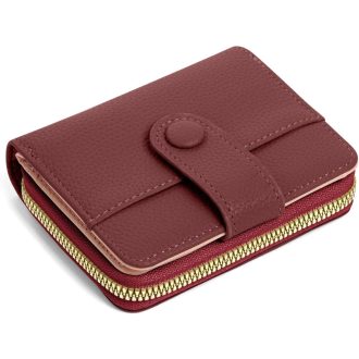   Adiwo női bőr pénztárca kis méret többrekeszes gesztenye barna