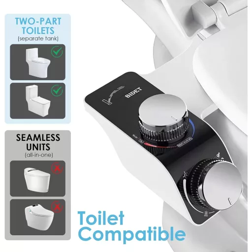 VivaLox Bidet Attachment Ultravékony Wc-Hez, Hideg-Meleg Vízzel