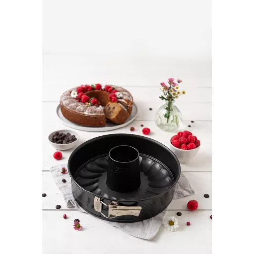 Zenker Springform tortaforma 26 cm, cserélhető aljak, fekete, antilengő bevonat