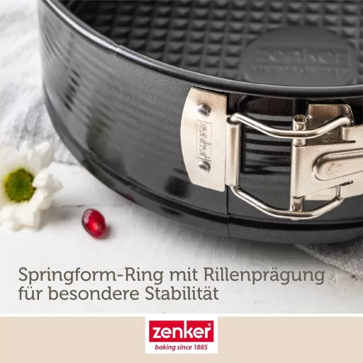 Zenker Springform tortaforma 26 cm, cserélhető aljak, fekete, antilengő bevonat