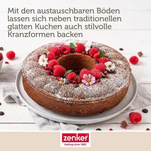 Zenker Springform tortaforma 26 cm, cserélhető aljak, fekete, antilengő bevonat