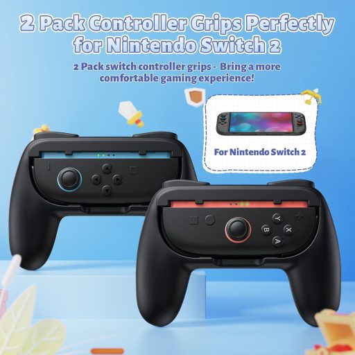FASTSNAIL Nintendo Switch 2 JoyCon Csúszásmentes Markolat Fekete 2db