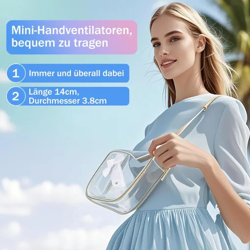 JIZZU Kézi Ventilátor Víz Permetezővel, Akkumulátoros Mini Ventillátor 4 Fokozatú Sebességszabályozással, Fehér