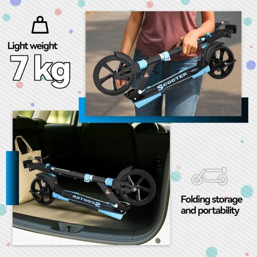 MEE GOO összecsukható roller felnőtteknek, 200mm kerekek, tárcsafék, fekete