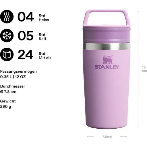 STANLEY 1913 Cafe Termikus Kávésbögre 0,35L Lila - 4 Óra Meleg, 5 Óra Hideg - 0.35 L, Fliederfarben