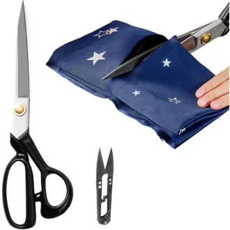   Foarfece de croitorie Korysnew Profi cu tăietor de ață și despicător de cusături pentru modificări de îmbrăcăminte