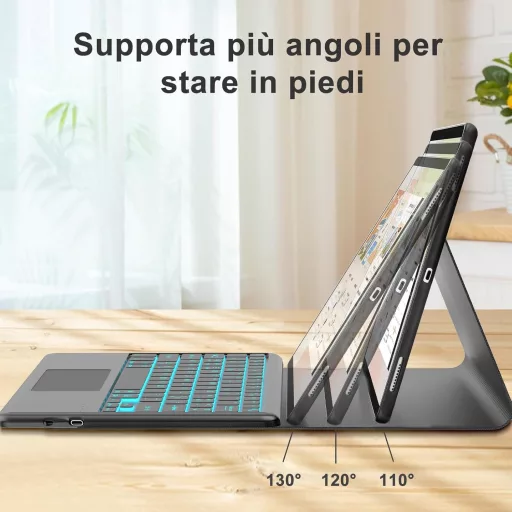 WAVATA iPad Pro 12,9" Bluetooth Billentyűzet Tok Háttérvilágítással
