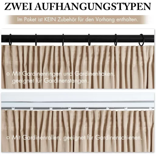 MIULEE sötét bézs bársony függöny 140x245 cm, 2 darab, hőszigetelő sötétítő függöny