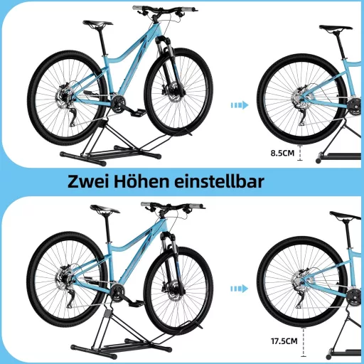 Suport pliabil pentru bicicletă Urban Deco, reglabil pe înălțime, până la 80mm, negru