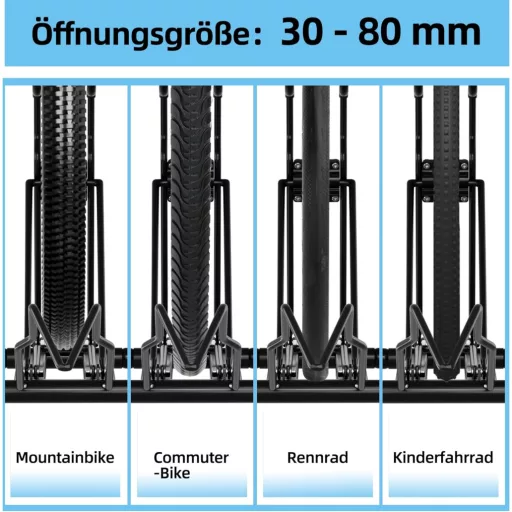 Suport pliabil pentru bicicletă Urban Deco, reglabil pe înălțime, până la 80mm, negru