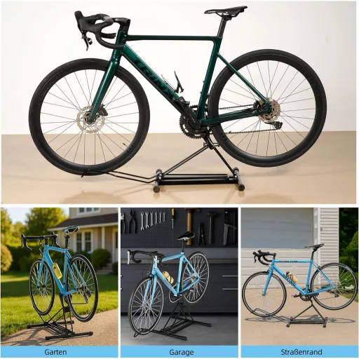 Suport pliabil pentru bicicletă Urban Deco, reglabil pe înălțime, până la 80mm, negru