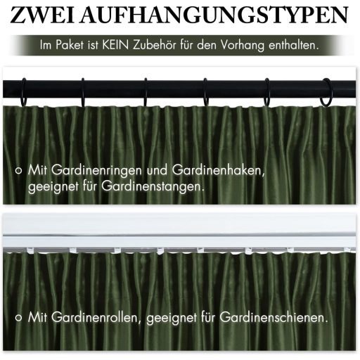 MIULEE Bársony Függöny Sötétítő 140x245cm Olajzöld Hőszigeteló Lakberendezés