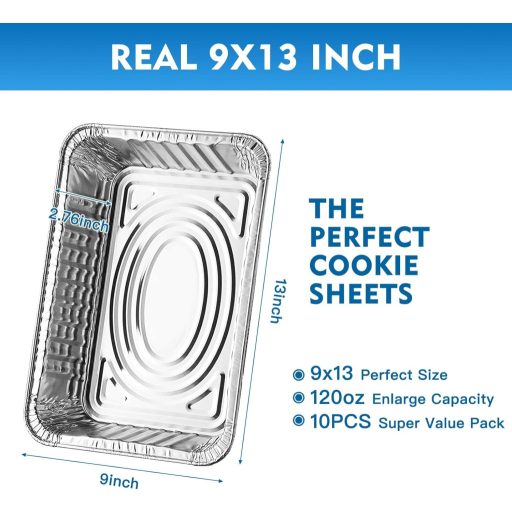 Maridergo 10db 3500ml Alumínium Sütőtál Mély Tálca Tároláshoz 32x26x7cm