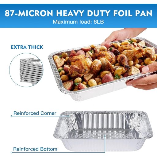Maridergo 10db 3500ml Alumínium Sütőtál Mély Tálca Tároláshoz 32x26x7cm