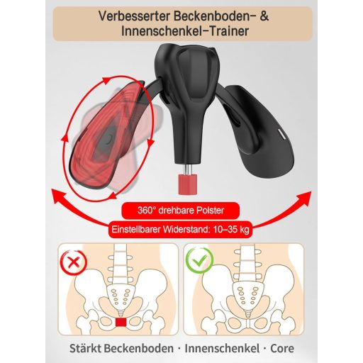 TINRIEF Posilňovač panvového dna a vnútorných stehien s nastaviteľnou silou 35 kg na domáce cvičenie a regeneráciu pre ženy aj mužov