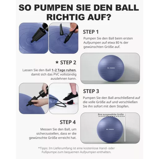 Mingea Fitness Trideer 45-85cm Anti-Explozie Pilates Echilibru Yoga Acasă Birou