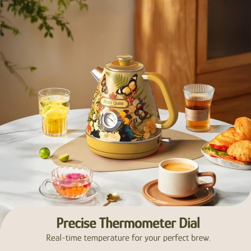 Hazel Quinn Retro Elektromos Vízforraló 1.7L Rozsdamentes Acél Virágmintás