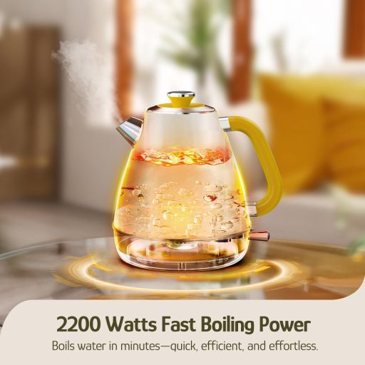 Hazel Quinn Retro Elektromos Vízforraló 1.7L Rozsdamentes Acél Virágmintás