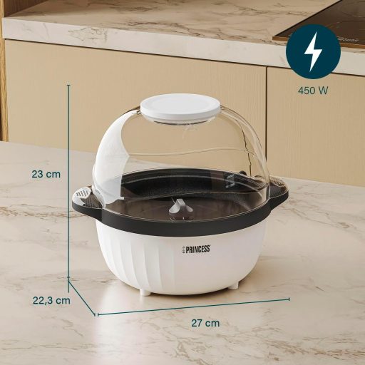 Princess 4,5L Popcorn Készülék Keverőrudas Vaj Olvasztóval és Átlátszó Fedéllel