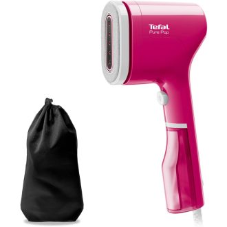   Tefal Pure Pop Slim kézi ruhasteamer 70ml tartállyal, 15 másodperc alatt kész, utazási gőzölő, rózsaszín