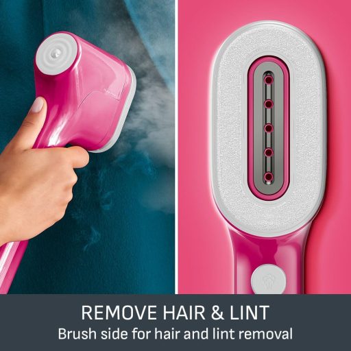 Tefal Pure Pop Slim kézi ruhasteamer 70ml tartállyal, 15 másodperc alatt kész, utazási gőzölő, rózsaszín