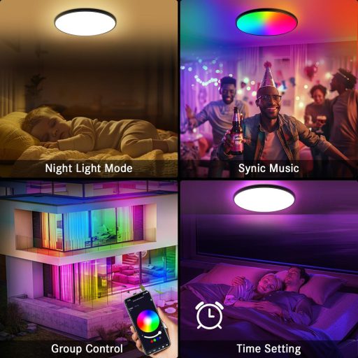 Eregou LED Mennyezeti Lámpa 24W WiFi RGB Dimmer Alexa Google Home Fürdőszoba Hálószoba