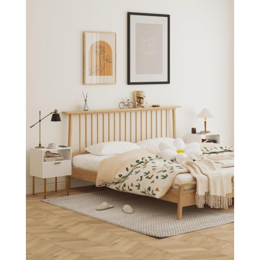 JERX Moderni noćni ormarić s ladicom i policom, za dnevni boravak i spavaću sobu