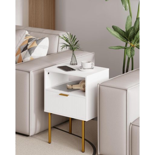 JERX Modern Éjjeliszekrény Fiókkal és Polccal, Nappalihoz és Hálószobához