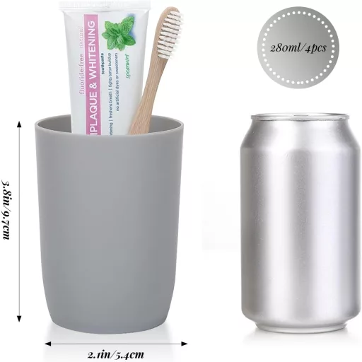 AstraLoom 4 darabos fogkefetartó szett 280 ml szürke utazáshoz