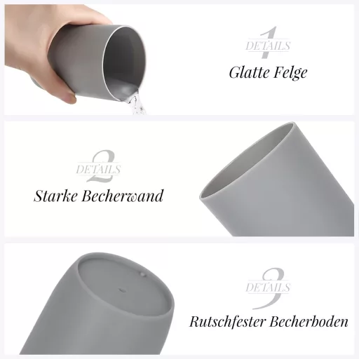 AstraLoom 4 darabos fogkefetartó szett 280 ml szürke utazáshoz