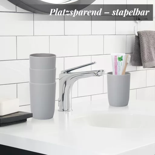 AstraLoom 4 darabos fogkefetartó szett 280 ml szürke utazáshoz