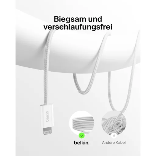 Belkin 2db USB-C Lightning kábel 1,5m fehér iPhone iPad AirPods gyorstöltés