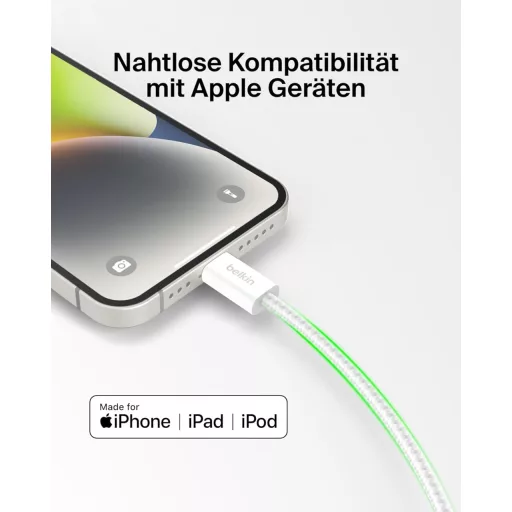Belkin 2db USB-C Lightning kábel 1,5m fehér iPhone iPad AirPods gyorstöltés