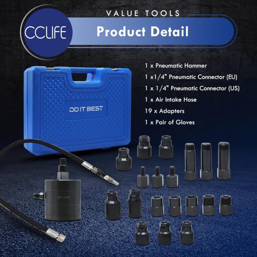CCLIFE 24 részes dízelmotoros injektorszivattyú pneumatikus adapter Bosch Delphi Denso