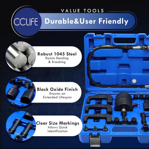 CCLIFE 24 részes dízelmotoros injektorszivattyú pneumatikus adapter Bosch Delphi Denso